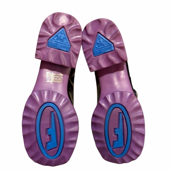 John Fluevog Black and Purple Mary Jane Shoes - Picture 3 of 7